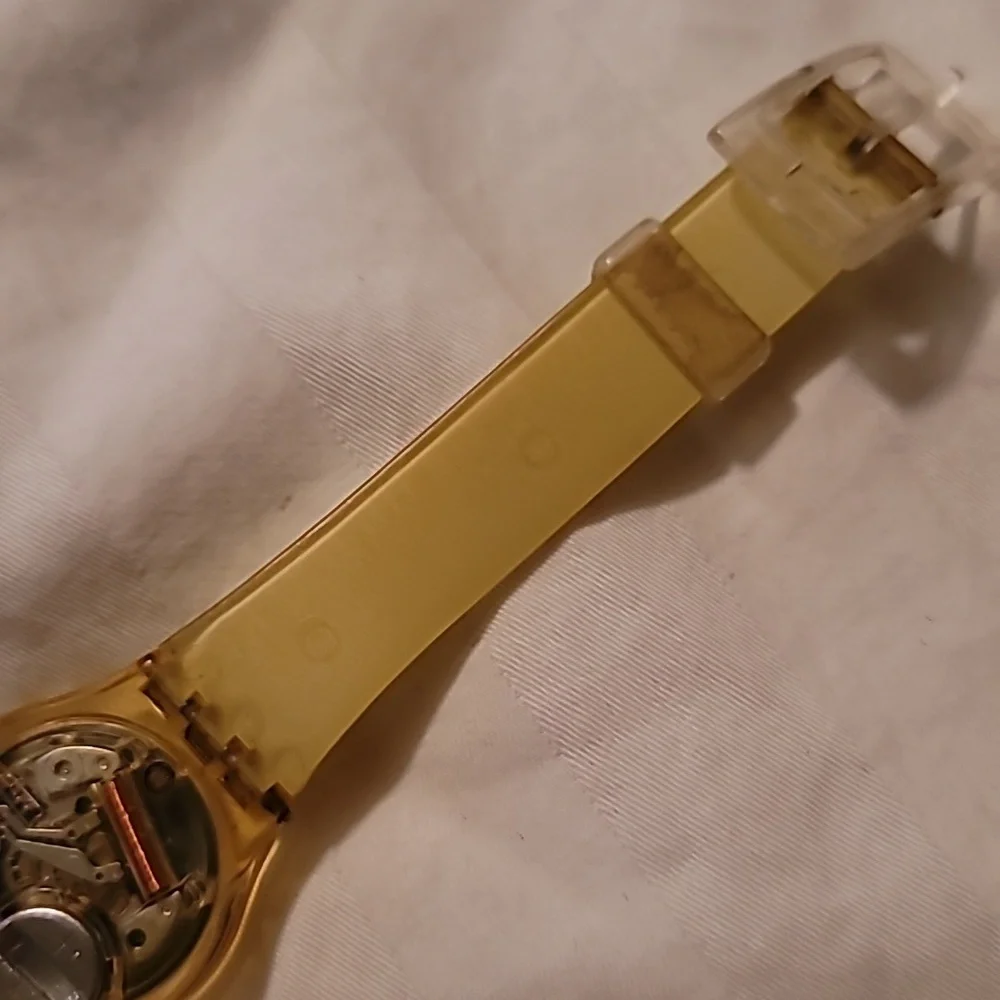 Swatch Lady XYZ Working‎ But Dirty & Used Watch Pink Green Alphabet